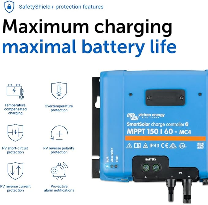 Victron Energy SmartSolar MPPT MC4 Compatible Solar Charge Controller - Image 8