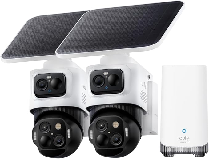 eufy Security eufyCam S4 2-Cam Kit, 4K Solar Camera Wireless Outdoor, Triple by eufySecurity