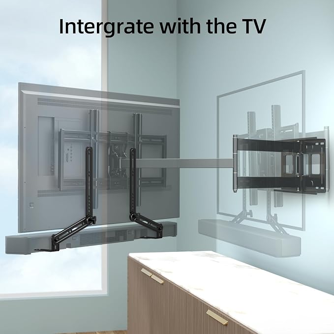 HCMOUNTING Soundbar Mount Bracket, Sound Bar Mounts Under TV or Above TV Fits - Image 7