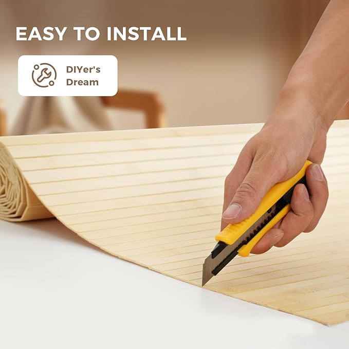 OUZUGIE 1 Pack 96x48 Inch Natural Bamboo Wall Panel – Raw Pole Wrap Paneling - Image 6