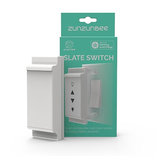 zunzunbee Slate Switch – Zigbee 3.0 Smart Wall Button Remote, Works by Unknown