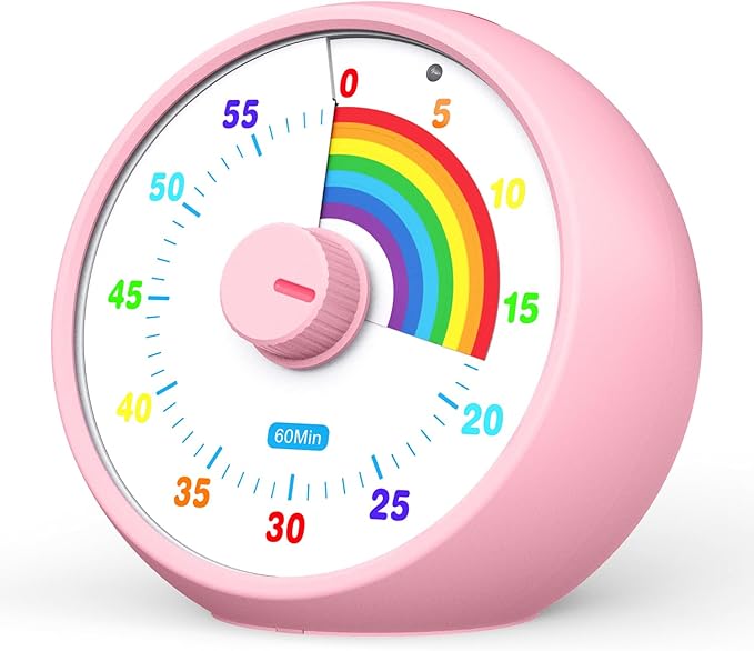 Visual Timer for Kids, 60-Minute Countdown Timer for Classroom Office Kitchen by kieckysquirrel