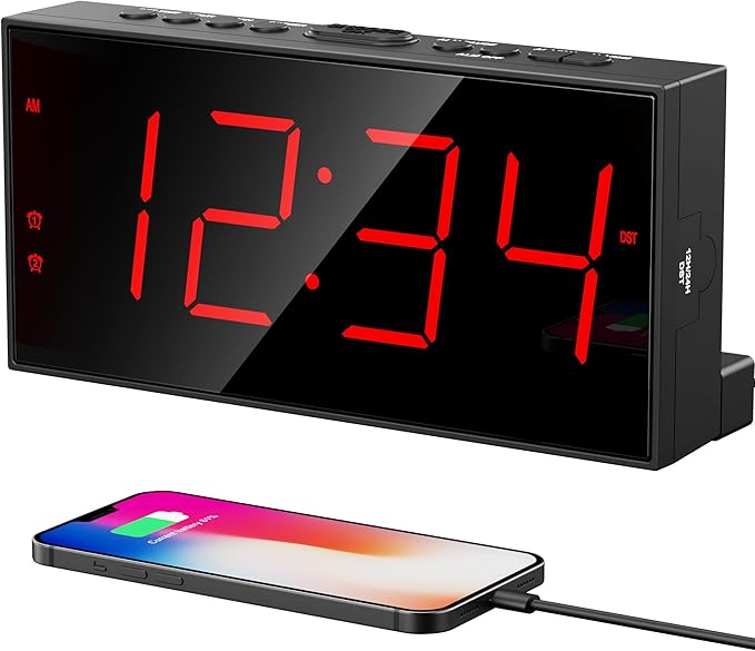 PPLEE Alarm Clock for Bedroom, Large Number Digital Clock by PPLEE