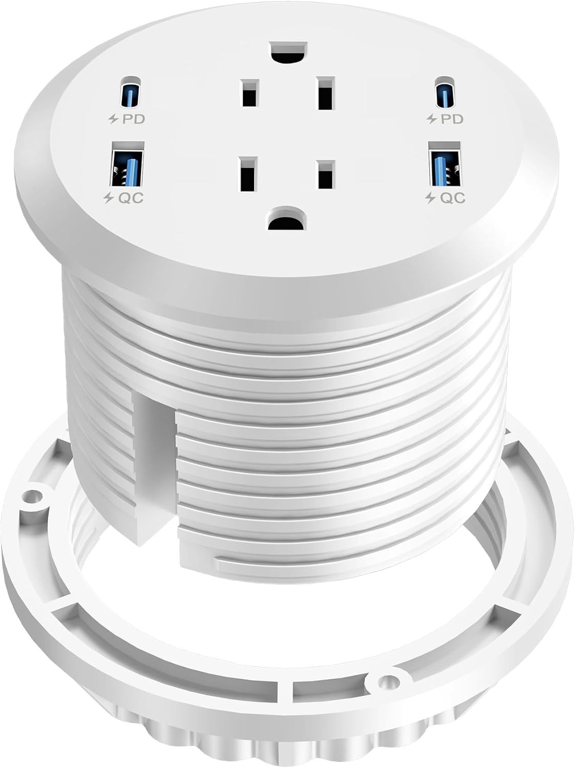 Desktop Power Grommet, 65W USB C Fast Charging, Flush Mount Recessed Power