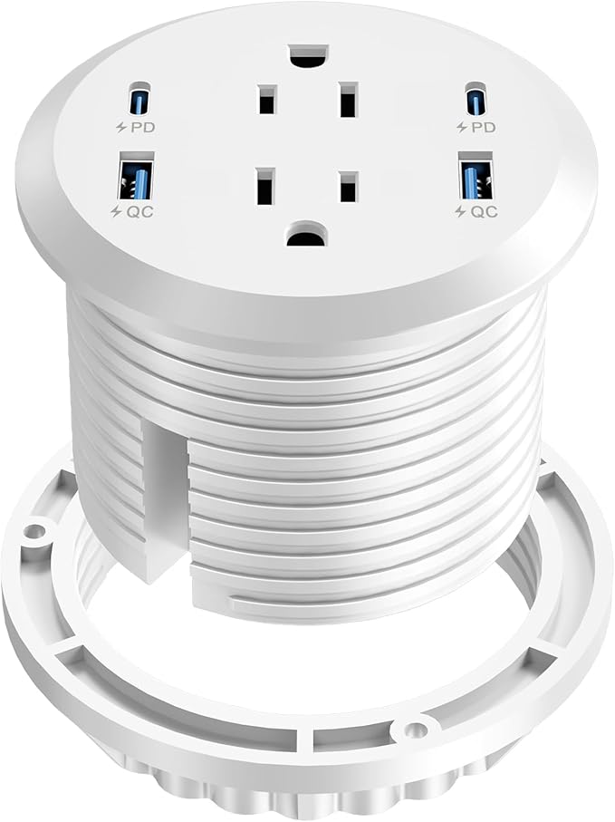 Desktop Power Grommet, 65W USB C Fast Charging, Flush Mount Recessed Power by Jgstkcity