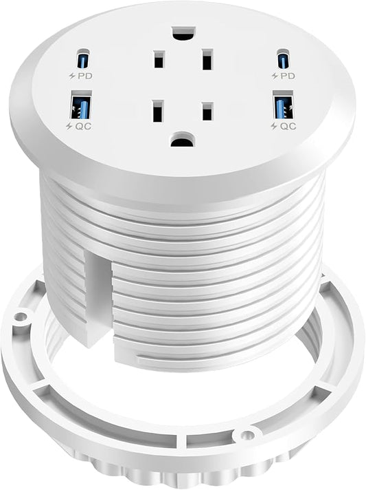Desktop Power Grommet, 65W USB C Fast Charging, Flush Mount Recessed Power by Jgstkcity