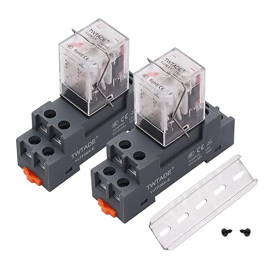 TWTADE 2PCS AC 110V/120V Relay 10A Electromagnetic Power Coil Relay 8 Pins 2DPT by TWTADE
