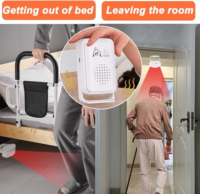 Bed Alarm for Elderly Adults Wireless，Bed Sensor Alarm and Fall Prevention for - Image 2