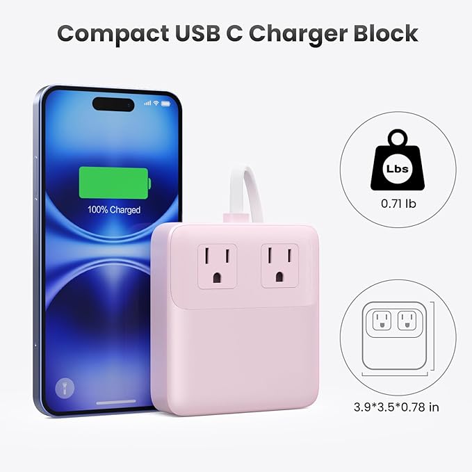 135W Charging Station USB C Power Strip, 6-in-1 GaN USB C Charger Block - Image 7