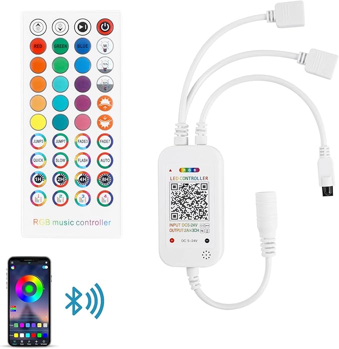 RGBZONE Bluetooth RGB LED Controller, 4-PIN Smart Music LED Strip Lights by RGBZONE