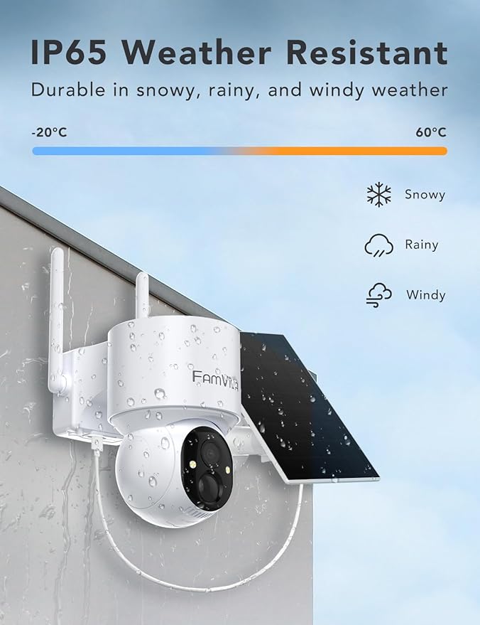FAMVIVA 2K Solar Security Cameras Wireless Outdoor, 360°PTZ Battery Powered - Image 4