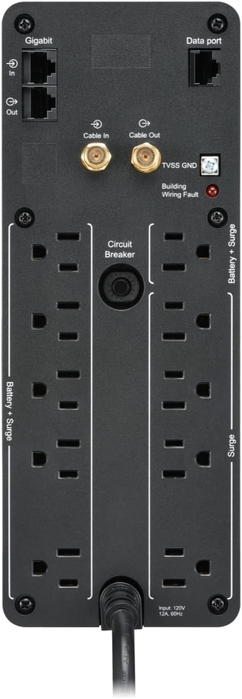 APC UPS Back-UPS Pro, 1000VA Sinewave UPS Battery Backup & Surge Protector - Image 4