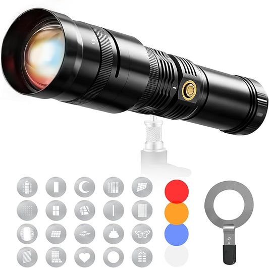 WELLMAKING 15W LED Photography Flashlight Optical Glass Lenses, 7800mAh by WELLMAKING