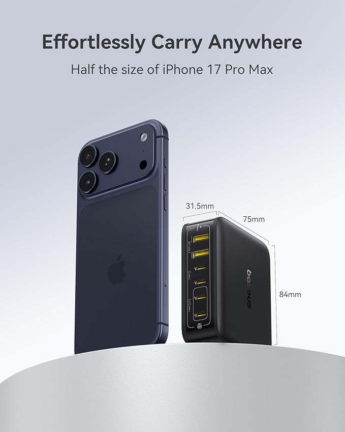 Baseus Charging Station 120W, 6-in-1 USB-C PD Fast Charging Desktop Charger - Image 4