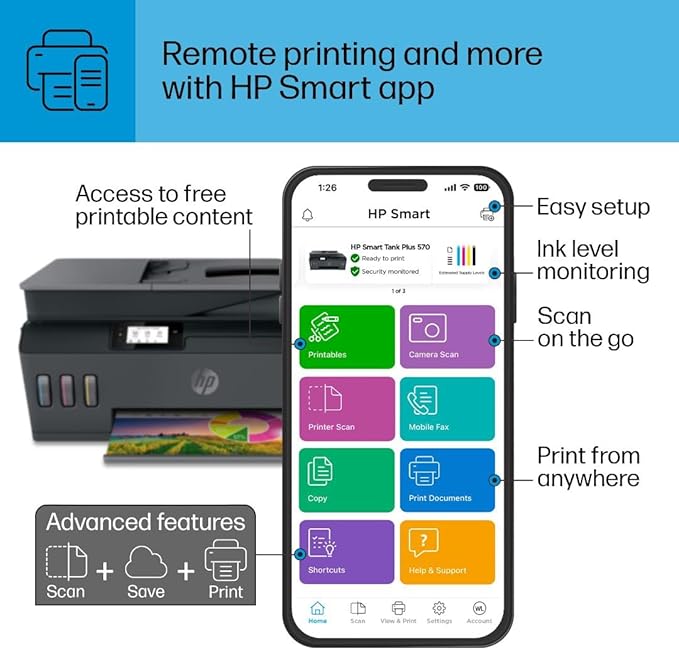 HP Smart Tank Plus 570 Wireless All-in-One Ink Tank Printer - Image 12