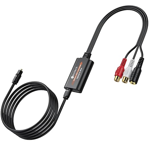 Neoteck SPDIF to RCA+3.5mm Optical to Analog Audio Adapter 192kHz DAC Converter by Neoteck