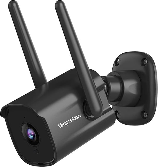Septekon 2K Outdoor Security Camera 3MP, 2.4G Wired WiFi Camera by Septekon