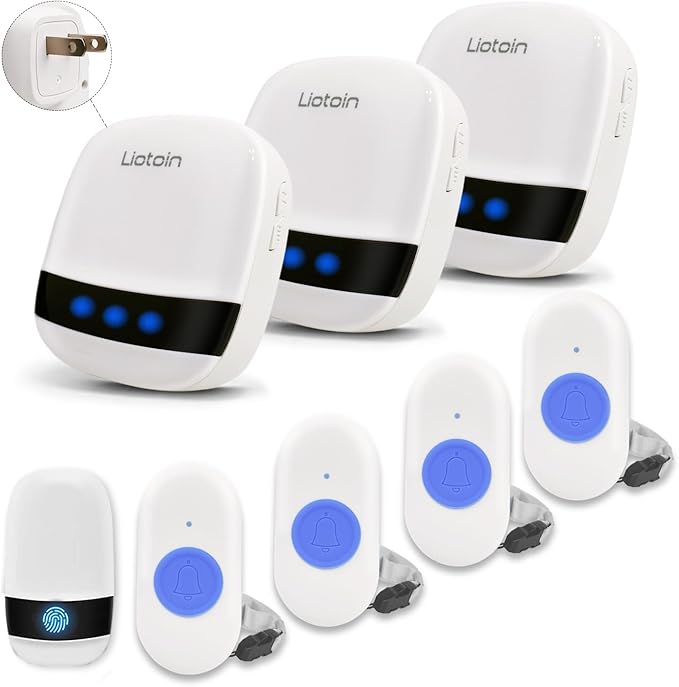 LIOTOIN Caregiver Pager Wireless Call Button Call Bell Call Light Alert Button by Liotoin