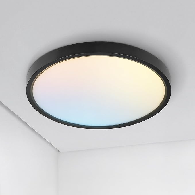 ASD LED 12" Round Flush Mount Ceiling Light Fixture, Low Profile Surface by ASDLightingCorporation