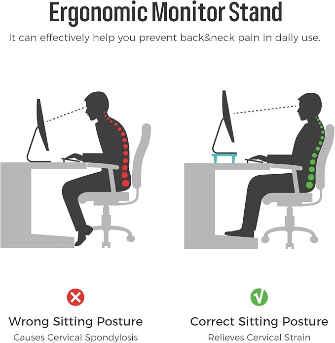 loukin Monitor Stand Riser for Desk, 22.4" x 8.3" Larger Computer Stand for - Image 5