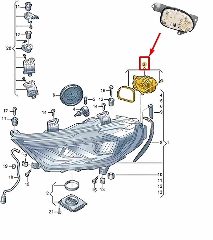 SOCAL-LED LIGHTING 82A998474 Right Daytime Running Light DRL Headlight Insert - Image 7