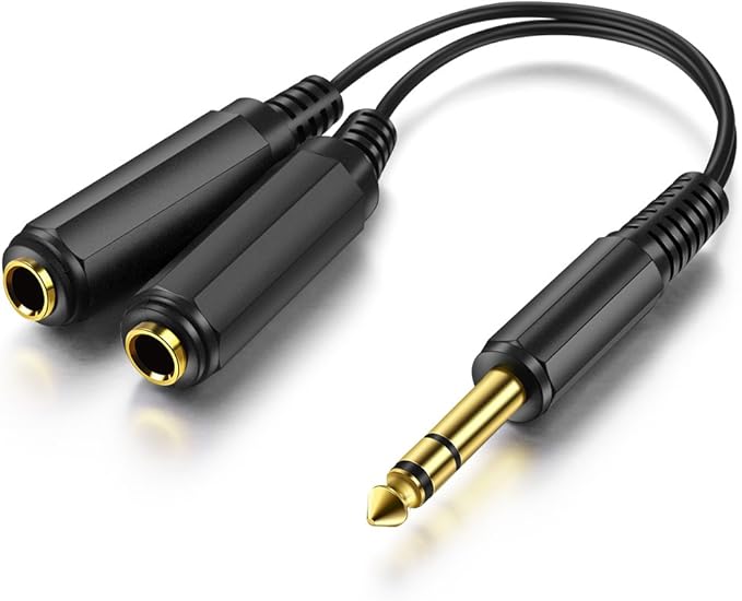 ICESPRING 1/4" 6.35mm Stereo Plug/Male to Dual 1/4" 6.35mm Jack/Female Splitter by OBVIS