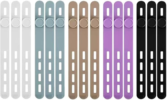 15 Pcs Cable Ties ，Silicone Cable Ties, Reusable Cord Organizer by Unknown