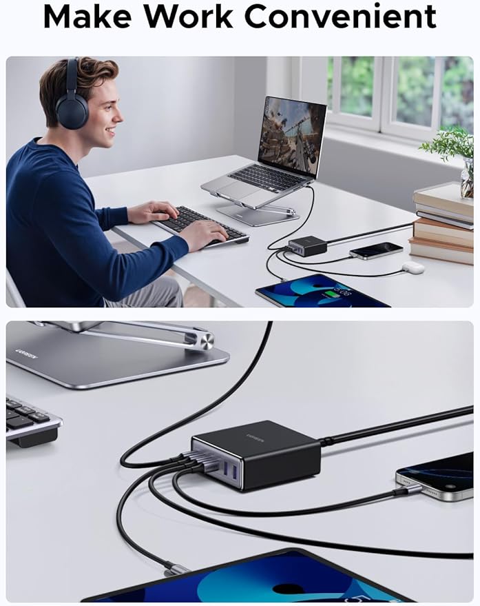 UGREEN 100W USB C Charging Station, 6-Port GaN Desktop Charger - Image 9