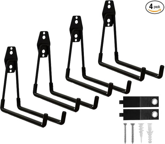 CRXCRC Garage Hooks, 4 Pack 7.7inch Large Square Wall Hooks by CRXCRC