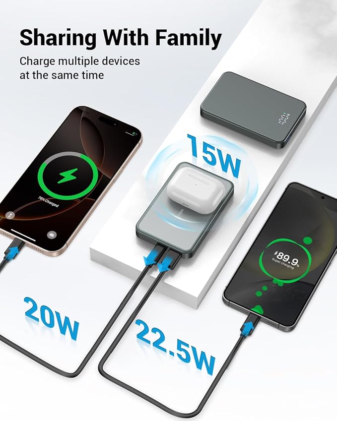 POAQCIF for Magsafe Portable Charger, Aluminum Alloy Small 10000mAh 20W PD - Image 3