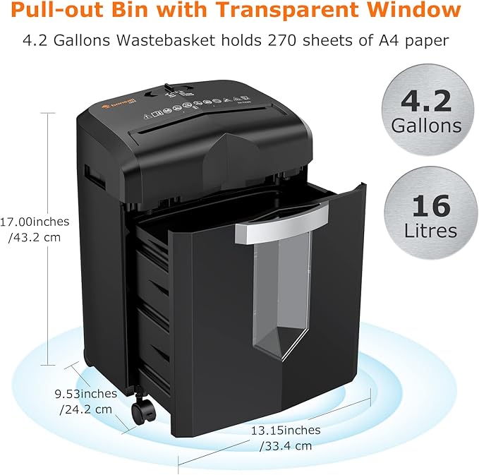 Bonsaii 12 Sheet Micro Cut Paper Shredder | 60-Minute Continuous Run Time | - Image 4