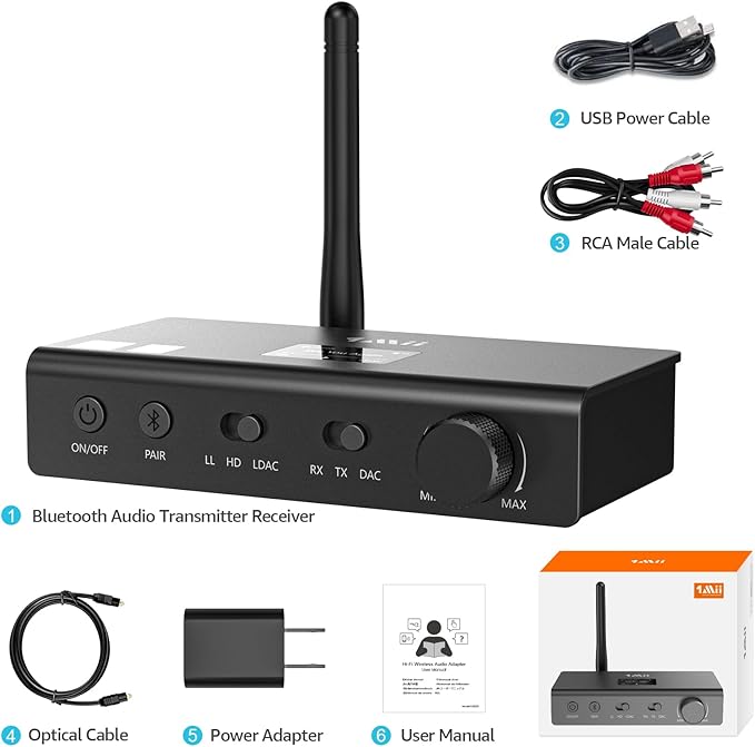 1Mii DS700 HiFi Bluetooth Audio Transmitter Receiver - Image 8