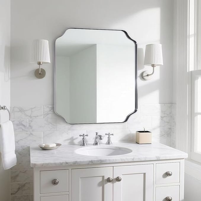 ANDY STAR 24"x24" Chrome Mirror, Polished Nickel Square Mirror - Image 3
