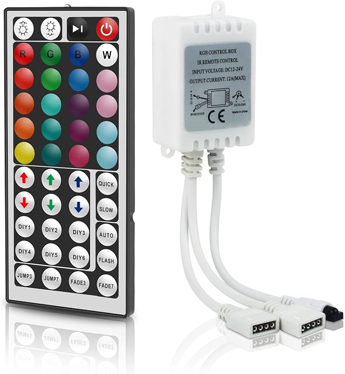 RGB LED Strip Light Remote Controller, 44 Key IR Remote by Taoellen