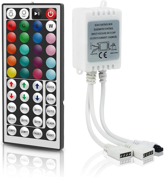 RGB LED Strip Light Remote Controller, 44 Key IR Remote by Taoellen