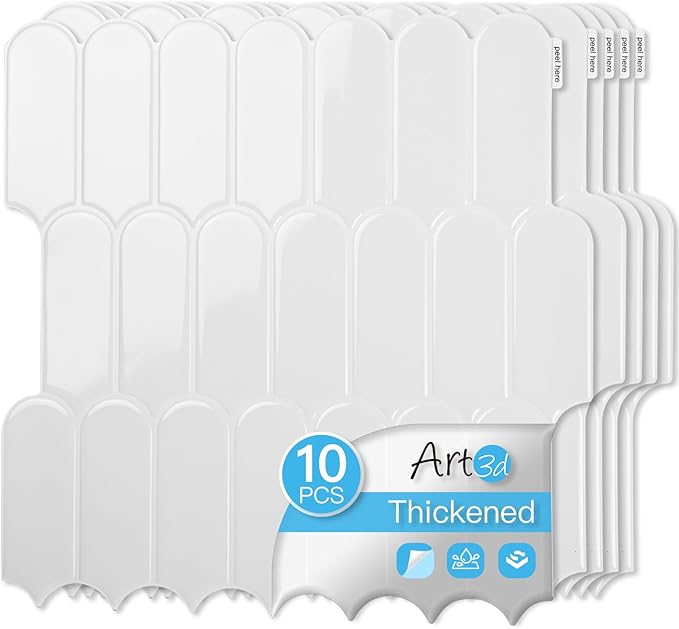Art3d 12 x 12 Inch Heavy-Duty Peel and Stick Backsplash, Self-adhesive Wall by Art3d