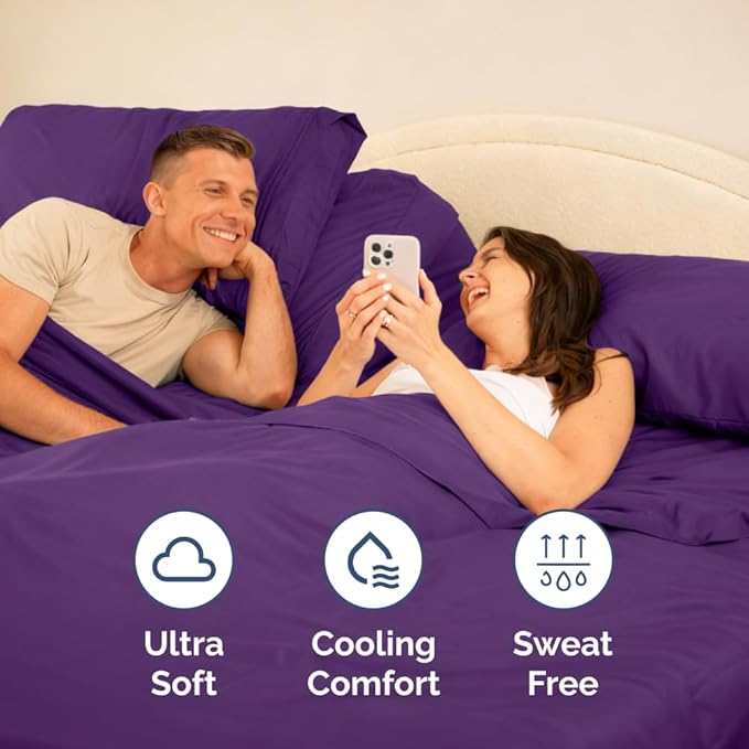 Split Head King Sheet Set – 4 Piece Flex Split Top King Sheets - Image 6