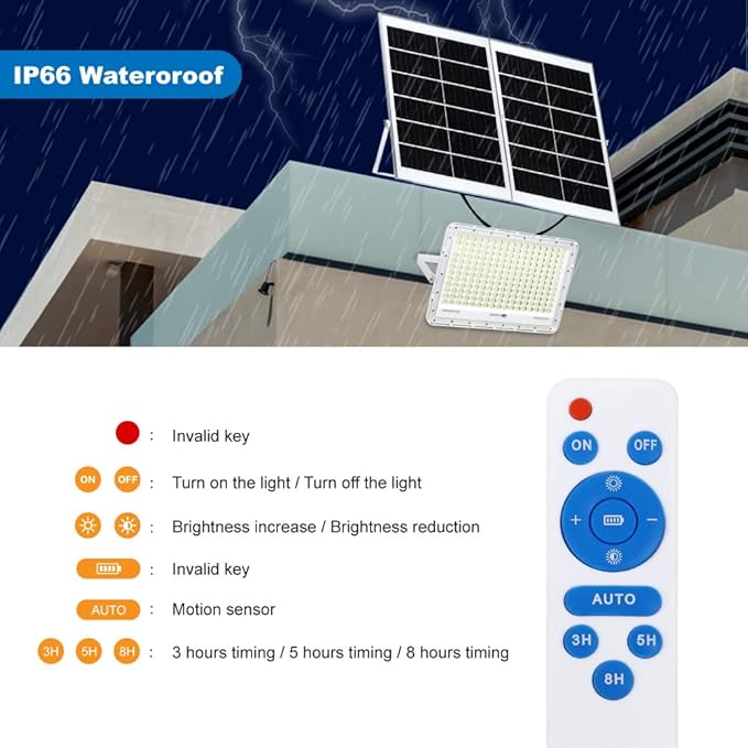 TINSUM 500W Solar Led Flood Lights Outdoor, 28000 Lumens Solar Security Street - Image 6