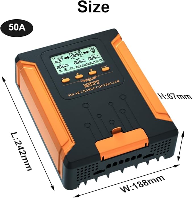 iSunergy 50A 180V MPPT Solar Charge Controller 12V/24V/36V/48V Auto, - Image 5