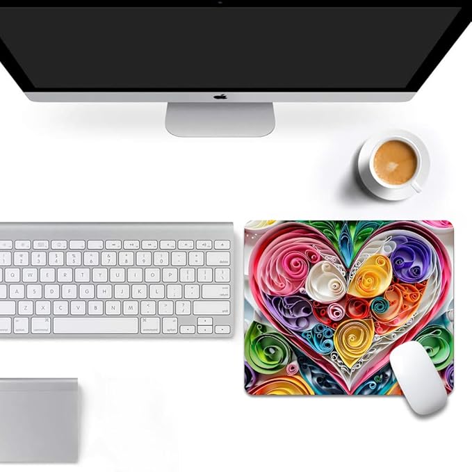 Love Flower Square Mouse pad, Waterproof, Anti Slip Rubber Base, Computer Mouse - Image 6