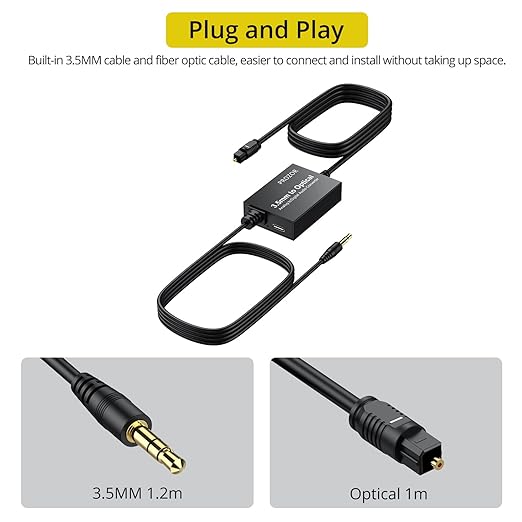 PROZOR 3.5mm to SPDIF Converter Analog to Digital Audio Cable ADC Adapter - Image 5