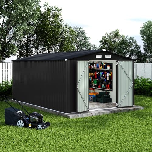 10x14 ft metal storage sheds outdoor, metal yard on a desk or shelf