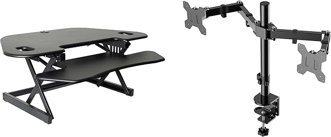 Rocelco 46" Height Adjustable Corner Standing Desk Converter by Rocelco