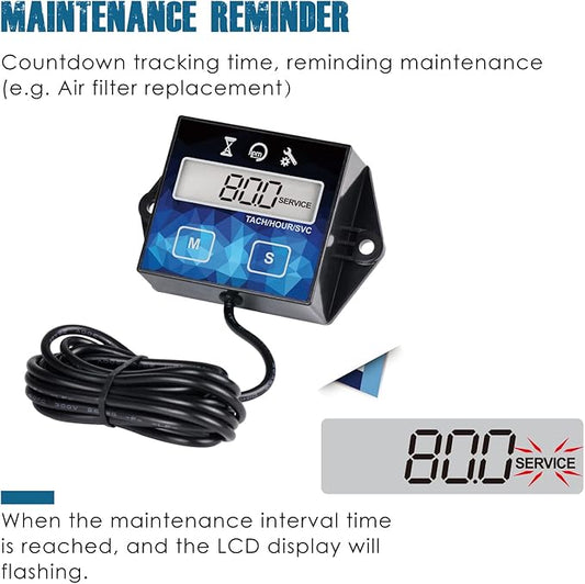 2 Pieces Runleader Small Engine Timer, Digital Tachometer, Maintenance Reminder - Image 3