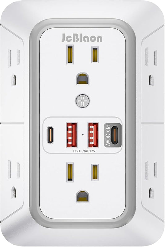 JcBlaon Surge Protector Outlet Extender 6 Outlet Extender by JcBlaon