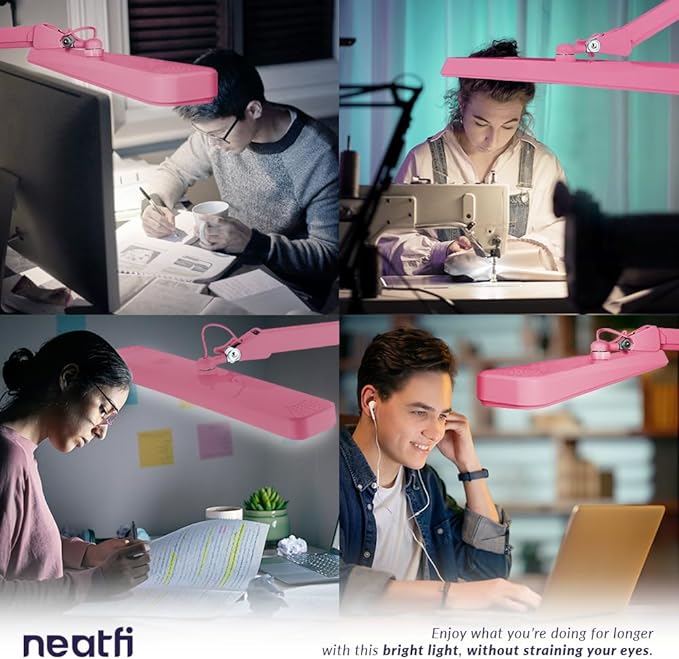 Neatfi XL 2, 500 Lumens LED Task Lamp, 22 Inches Wide, Eye-Caring, Desk Light - Image 2