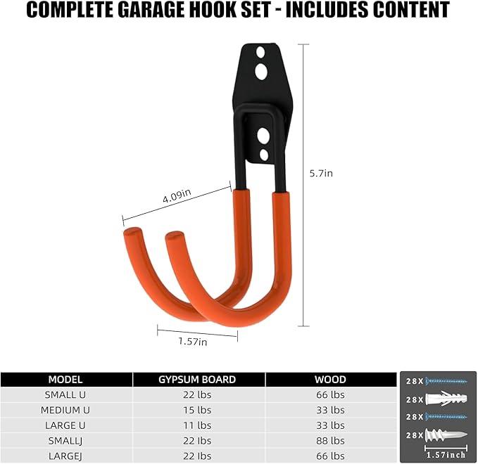 CRXCRC Garage Hooks, 6 Pack Large Round Wall Hooks - Image 2