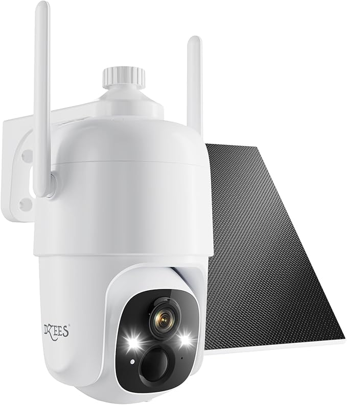 Dzees Solar Security Cameras Wireless Outdoor, 2K Battery Powered Security by Dzees