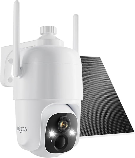 Dzees Solar Security Cameras Wireless Outdoor, 2K Battery Powered Security by Dzees
