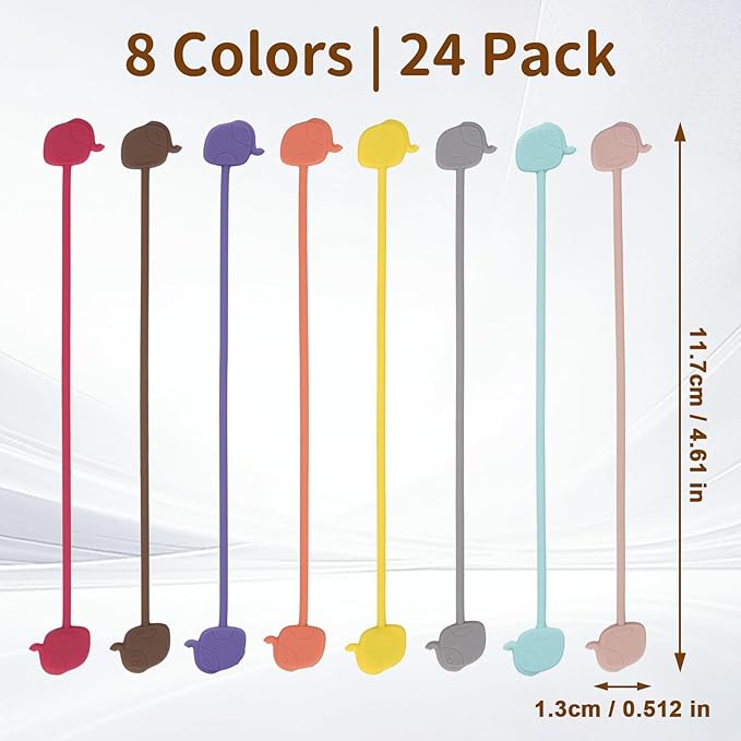 SOLIDATOR Charming Elephant Magnetic Cable Ties – 24 Pack, Reusable Silicone - Image 7